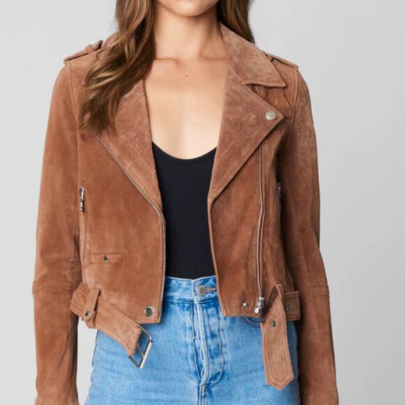 BLANK NYC Coffee Bean Suede Moto Jacket S - Picture 1 of 7